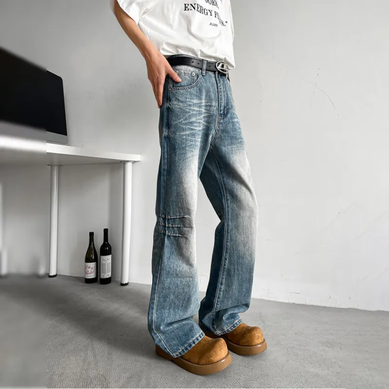 WARNING LIGHT Jeans Unisex Black Gray Color-6