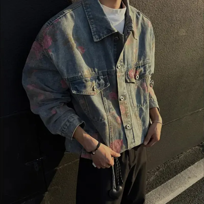 HOKLV Classic Denim Jacket Unisex Blue Tone Presentation-5