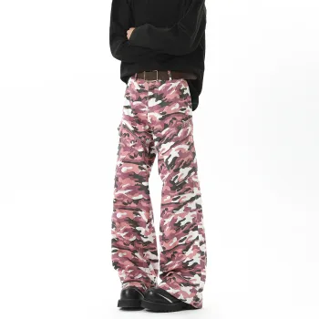 WARNING LIGHT Cargo Pants Unisex Pink