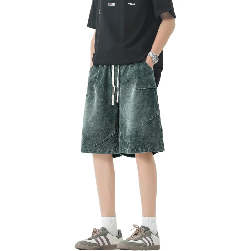 WARNING LIGHT Denim Shorts Unisex-9