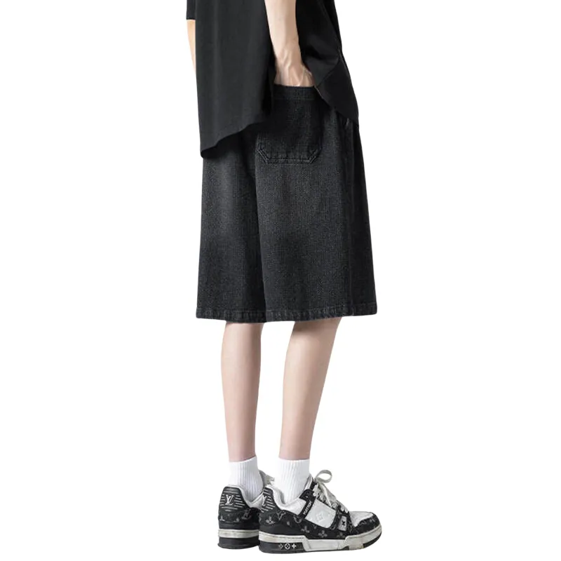 WARNING LIGHT Denim Shorts Unisex-5