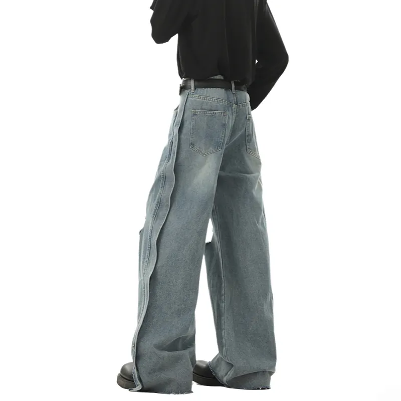 WARNING LIGHT Jeans Unisex Blue-1