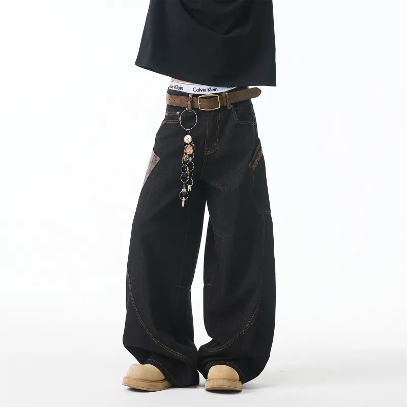 WARNING LIGHT Jeans Unisex Black-4