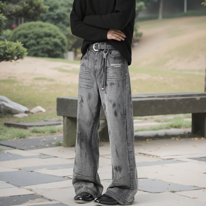WARNING LIGHT Jeans Unisex Purple-2