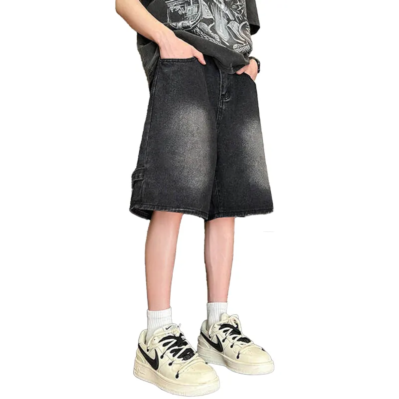 WARNING LIGHT Denim Shorts Unisex-5