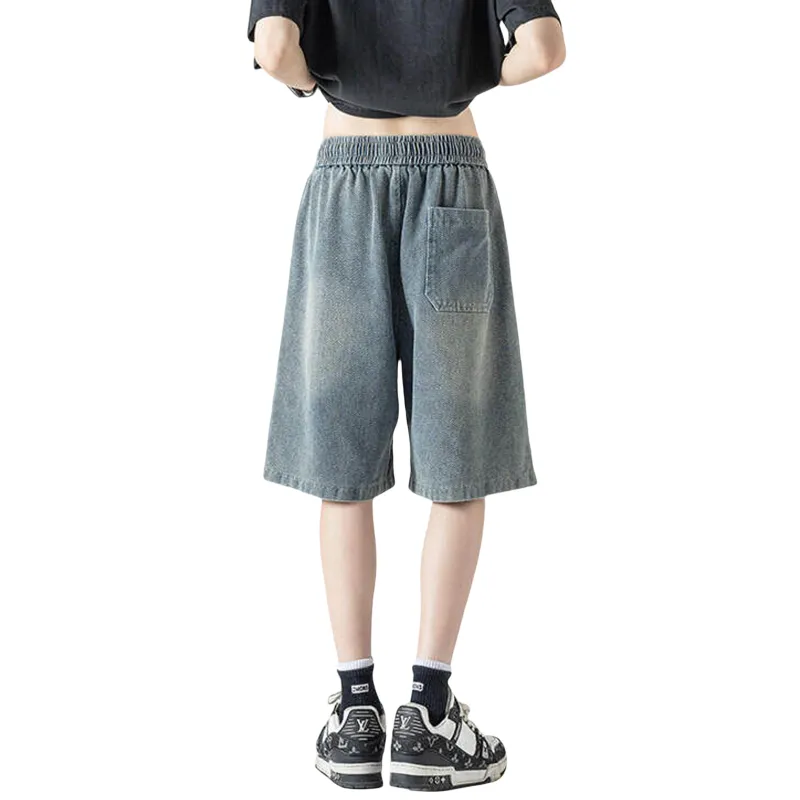 WARNING LIGHT Denim Shorts Unisex-2