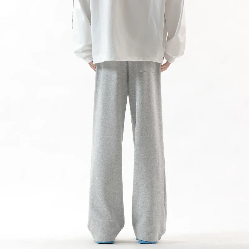 WARNING LIGHT Knitted Sports Pants Unisex Gray-3