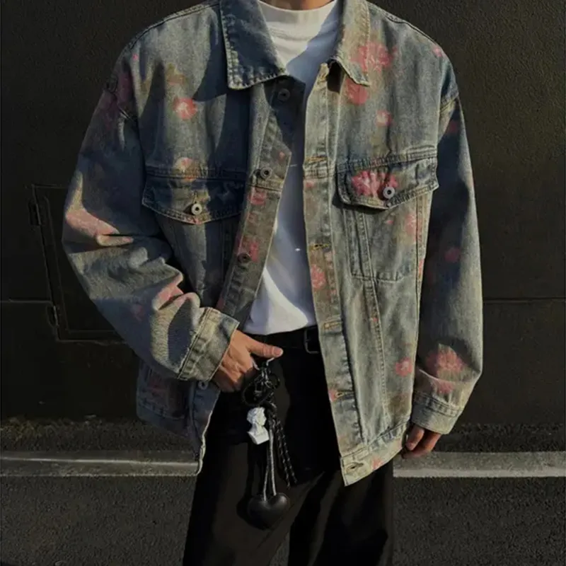 HOKLV Classic Denim Jacket Unisex Blue Tone Presentation-2