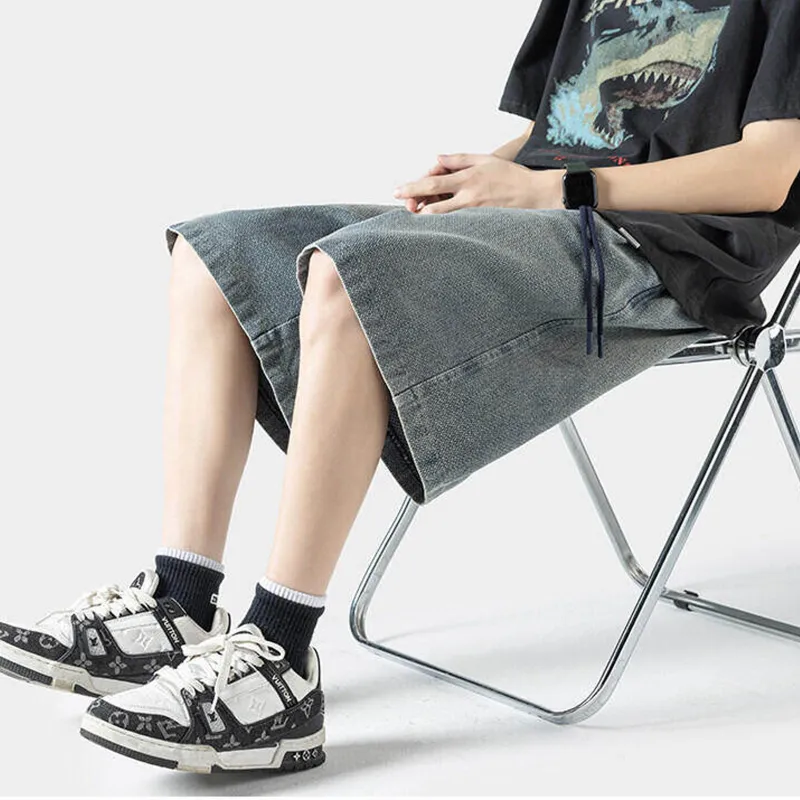 WARNING LIGHT Denim Shorts Unisex-3