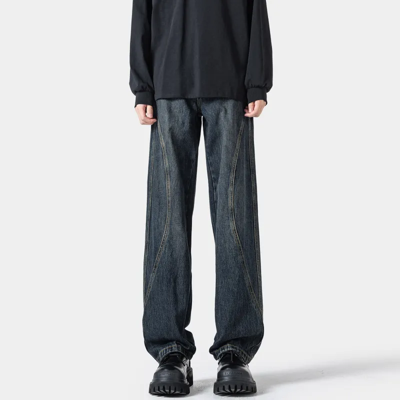 WARNING LIGHT Jeans Unisex Blue-4