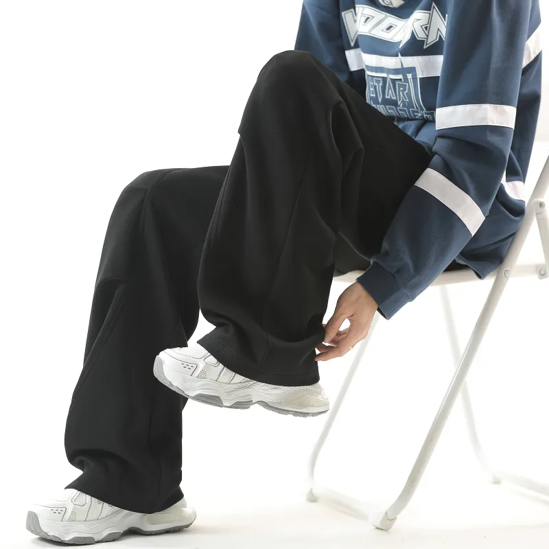 WARNING LIGHT Knitted Sports Pants Unisex Gray-15
