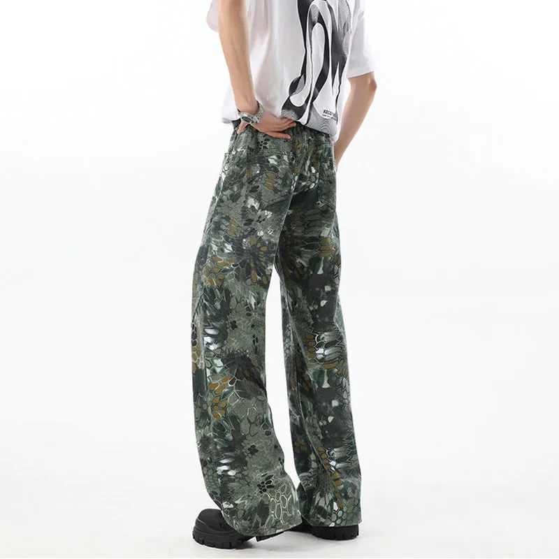 WARNING LIGHT Jeans Unisex Green-4