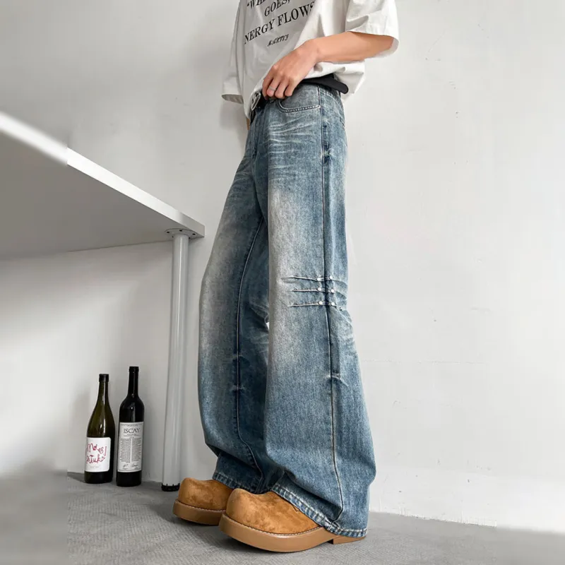 WARNING LIGHT Jeans Unisex Black Gray Color-8