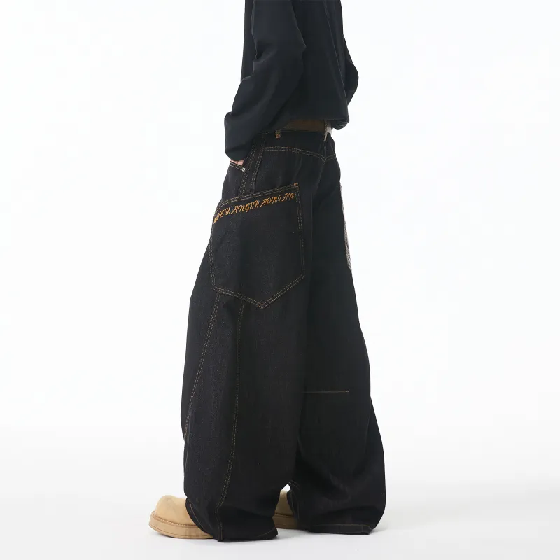 WARNING LIGHT Jeans Unisex Black-3