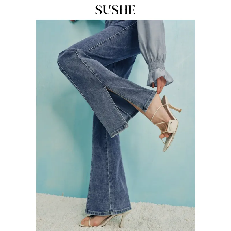SHUXI Jeans Women's Lichen Blue-2
