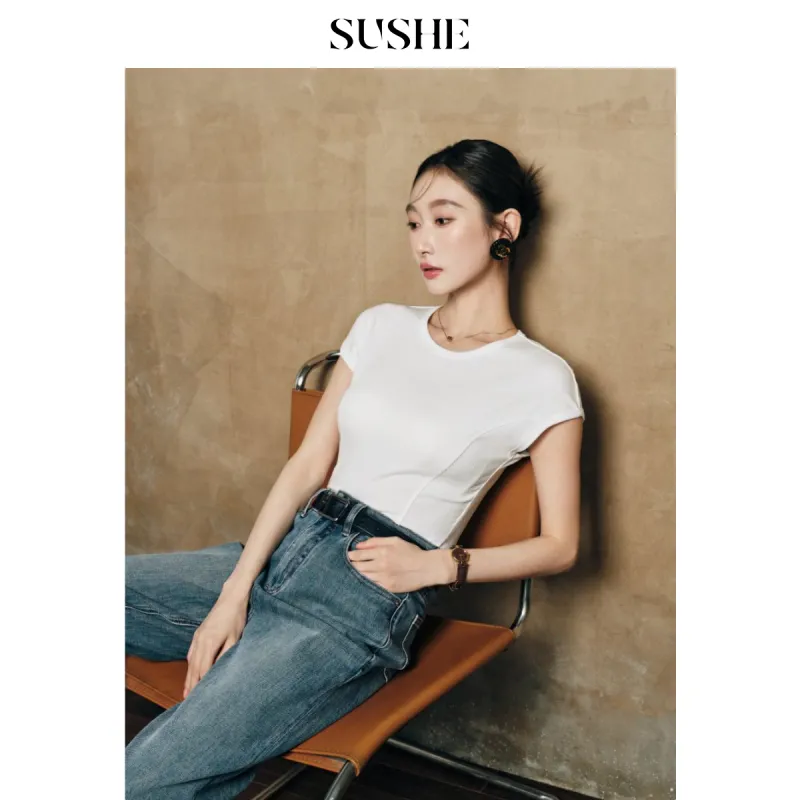 SHUXI T Shirts Women's-4
