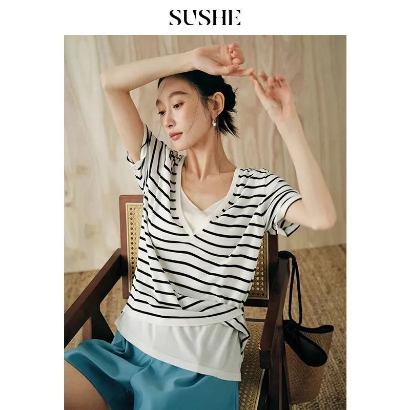 SHUXI T Shirts Women's-2