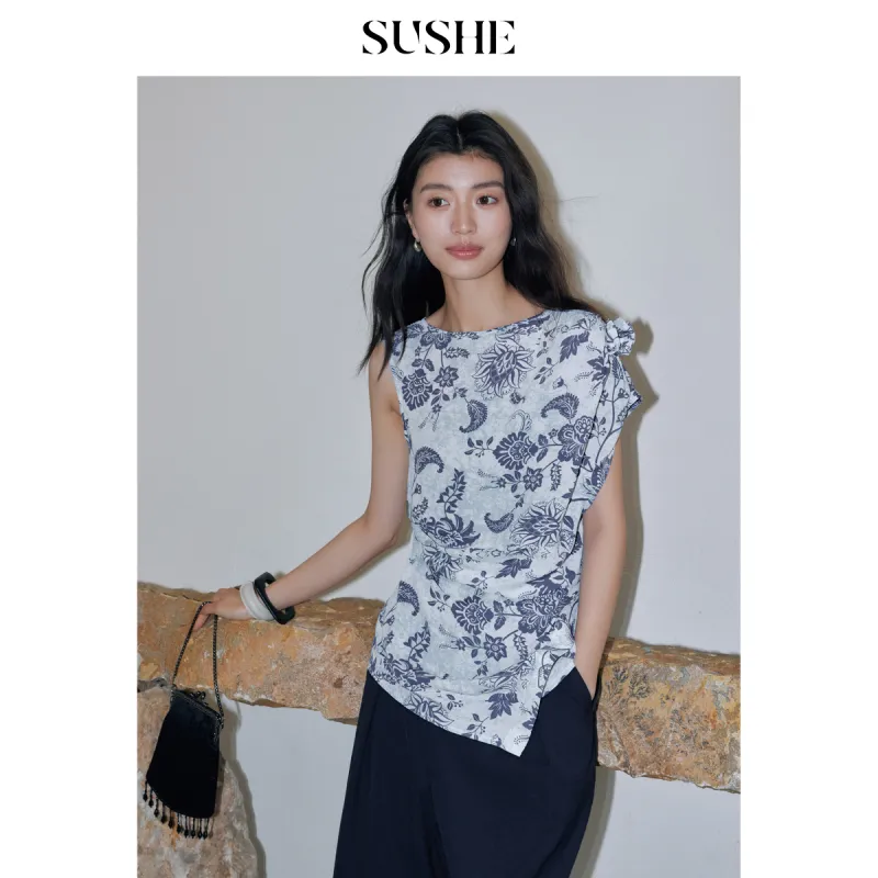 SHUXI Shirts Women's Exotic Blue-2