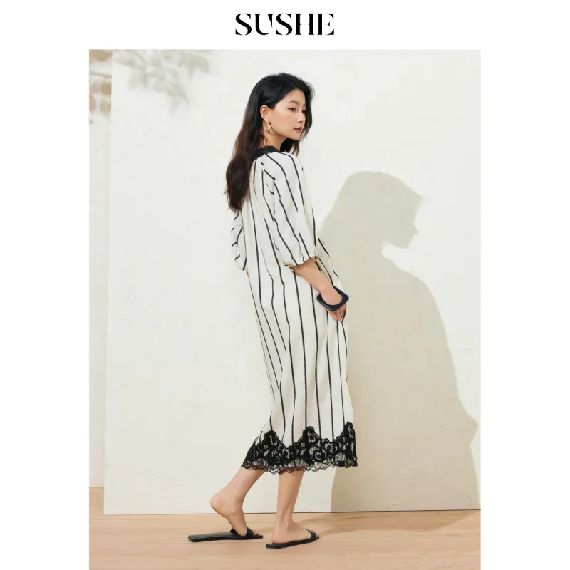 SHUXI Short Sleeved Dress Women's-4