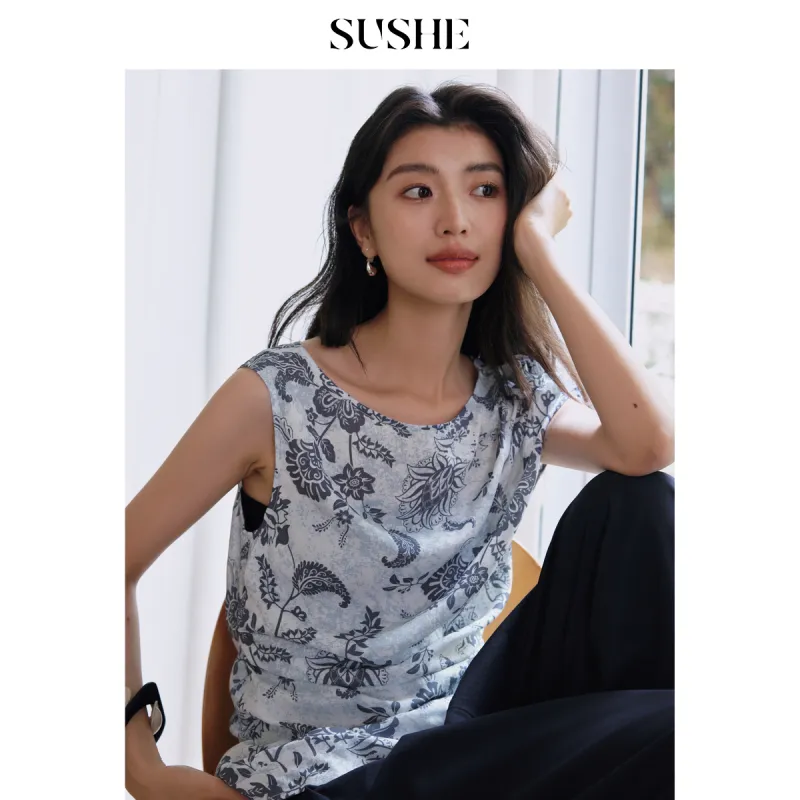 SHUXI Shirts Women's Exotic Blue-1