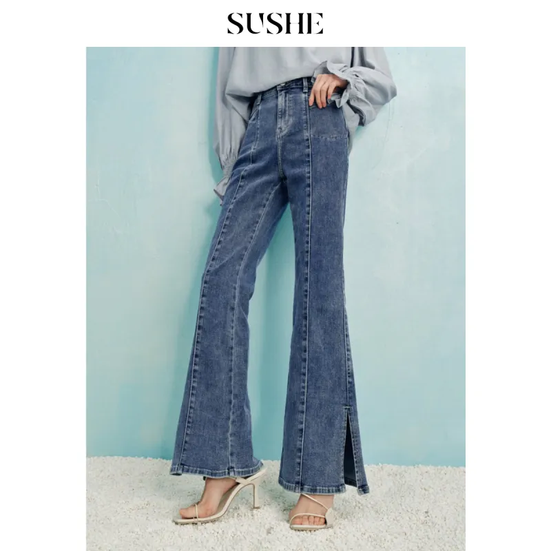 SHUXI Jeans Women's Lichen Blue-0