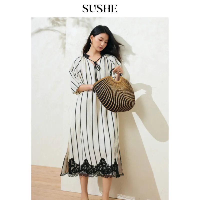 SHUXI Short Sleeved Dress Women's-1
