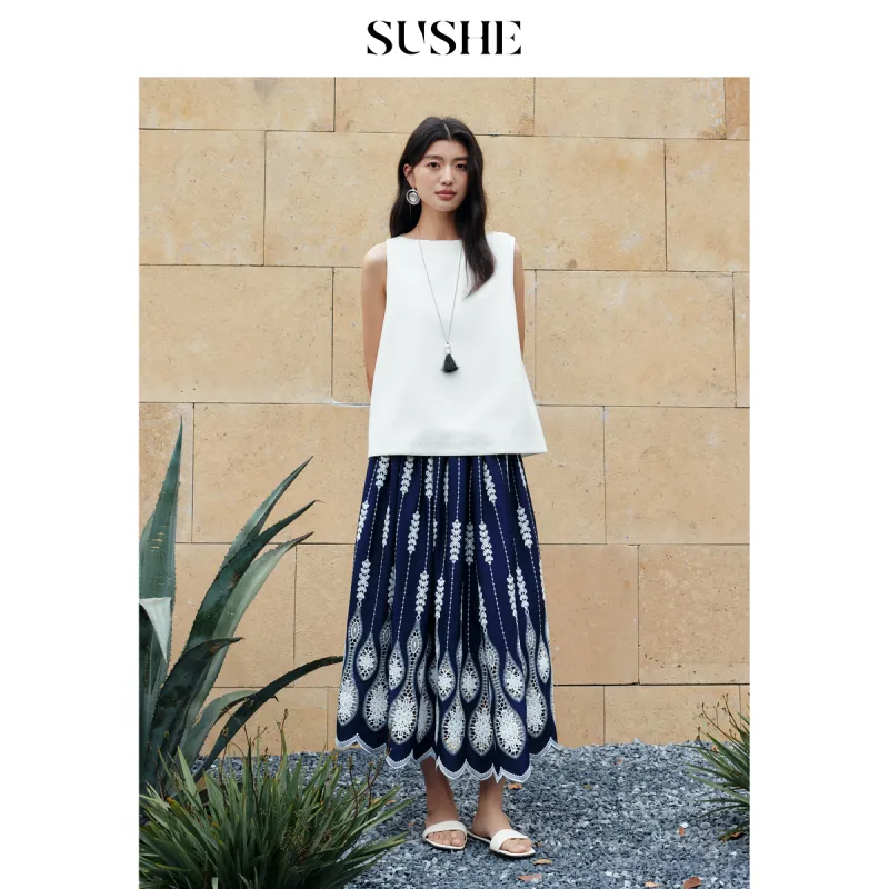 SHUXI Casual Long Skirt Women's-2