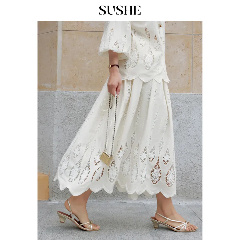 SHUXI Casual Long Skirt Women's-6