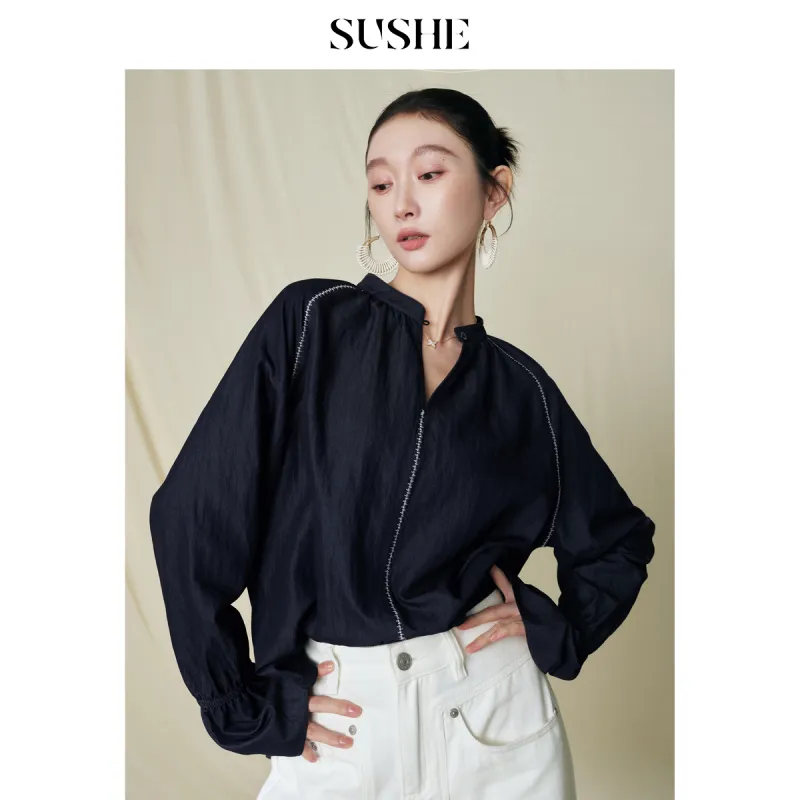 SHUXI Shirts Women's Jinyu Blue-1