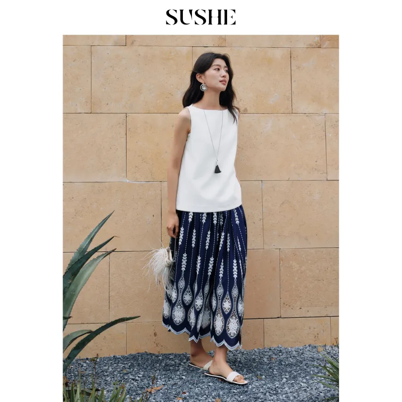 SHUXI Casual Long Skirt Women's-3