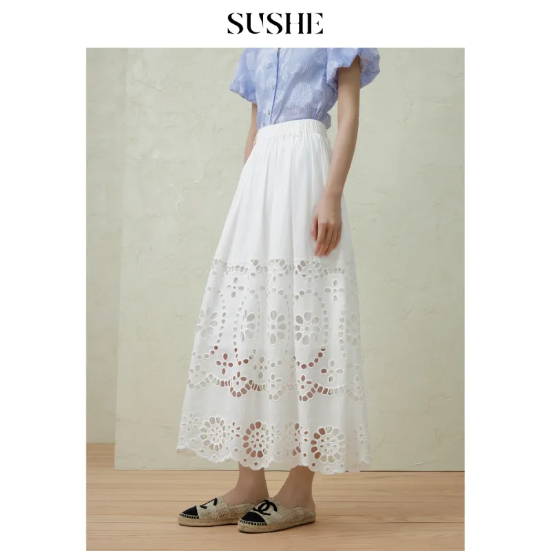 SHUXI Casual Long Skirt Women's-3