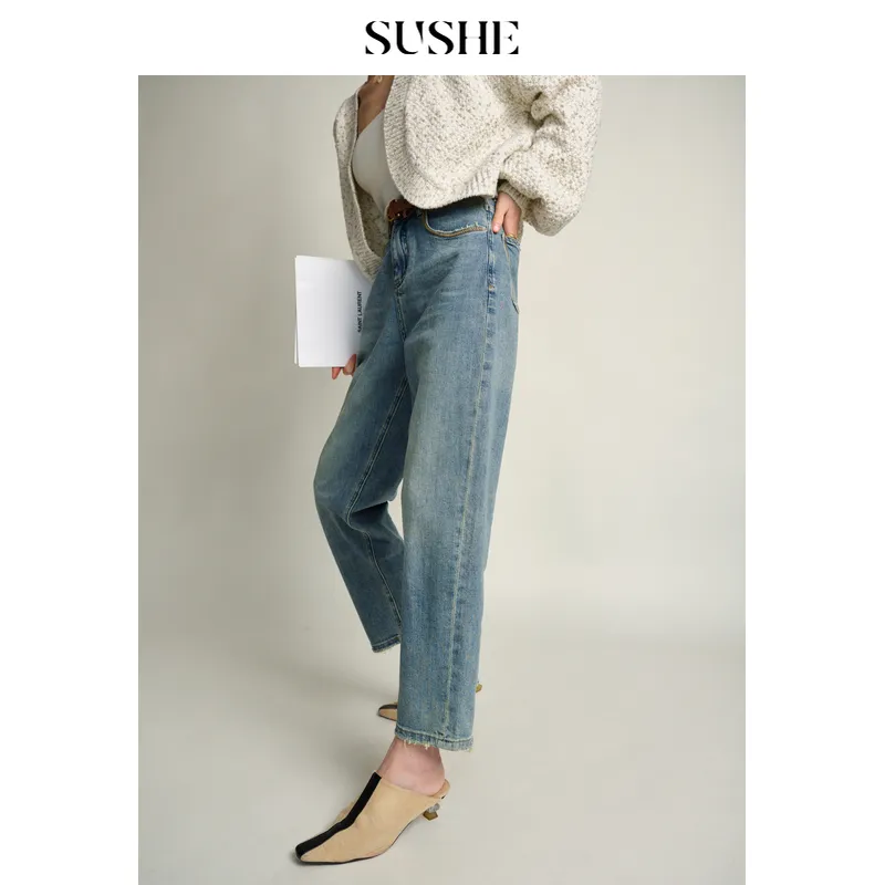 SHUXI Jeans Women's Century Vintage Blue-2