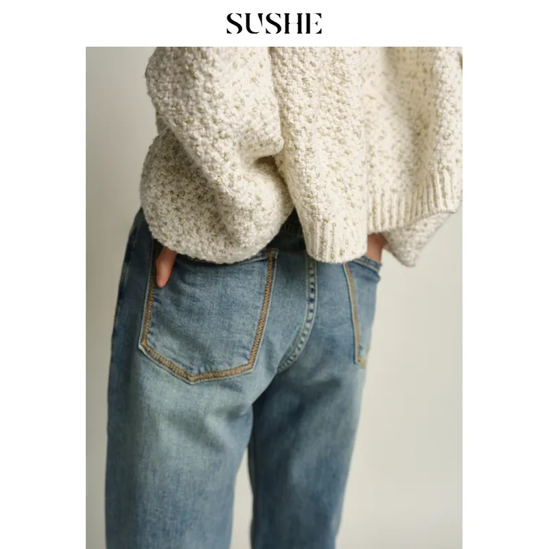 SHUXI Jeans Women's Century Vintage Blue-3