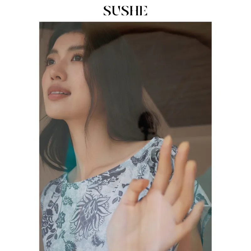 SHUXI Shirts Women's Exotic Blue-4