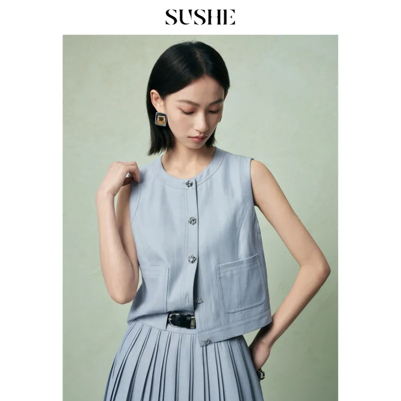 SHUXI Vests Women's Star Whisper Blue-4