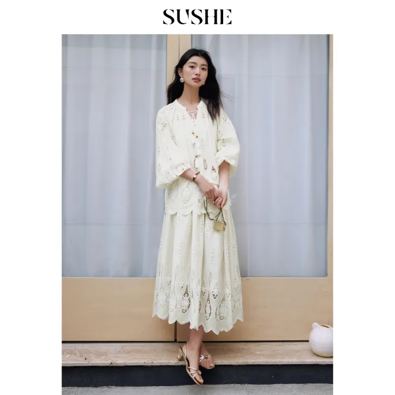 SHUXI Casual Long Skirt Women's-8