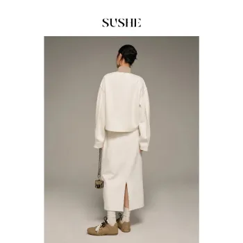 SHUXI Knitwear Women's Eraser White