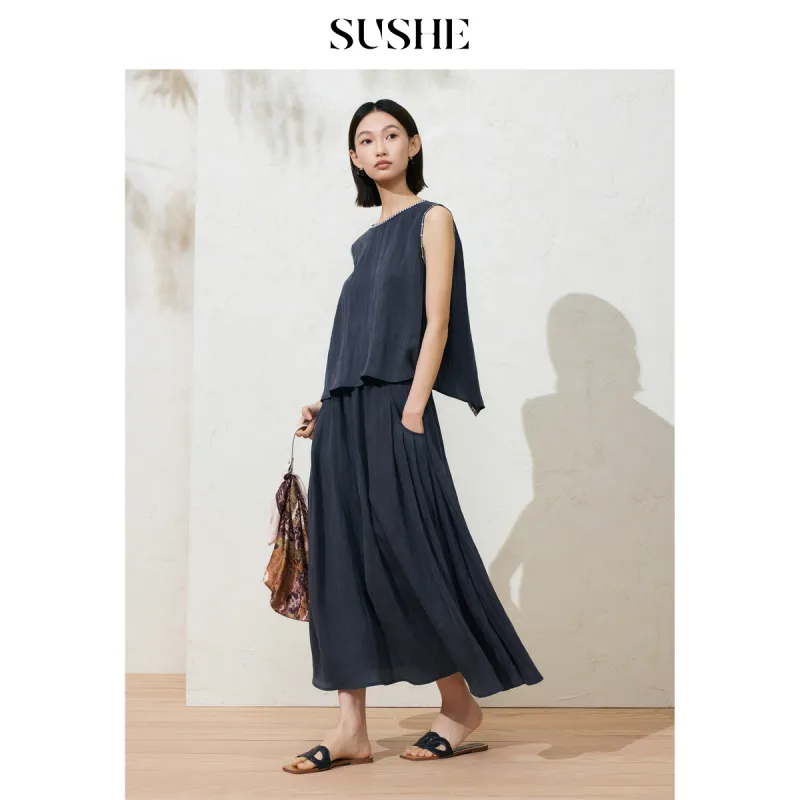SHUXI Casual Long Skirt Women's-2