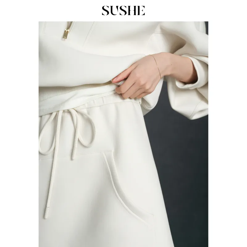 SHUXI Casual Short Skirts Women's Stream White-4