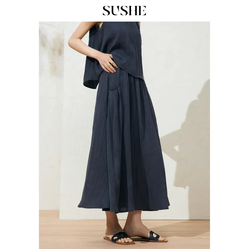 SHUXI Casual Long Skirt Women's-1