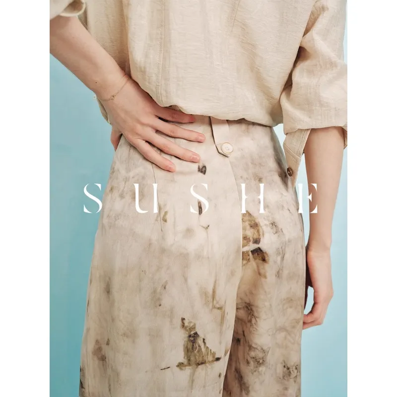 SHUXI Casual Pants Women's Spring Scene Cloud Stone-2