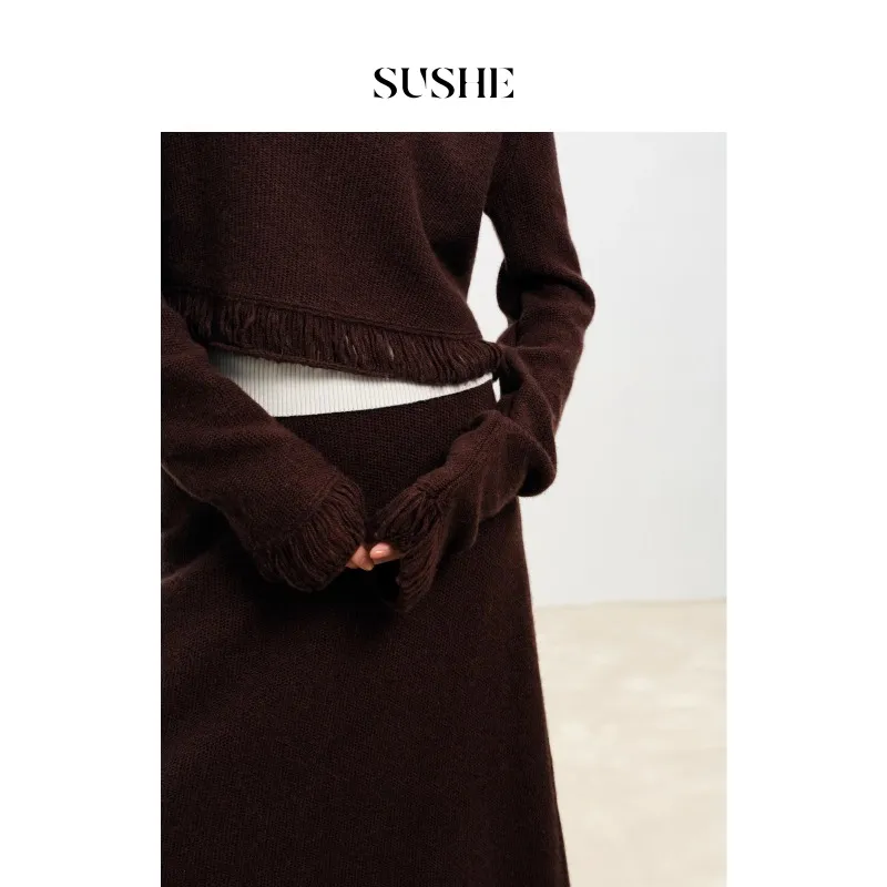 SHUXI Casual Long Skirts Women's-1