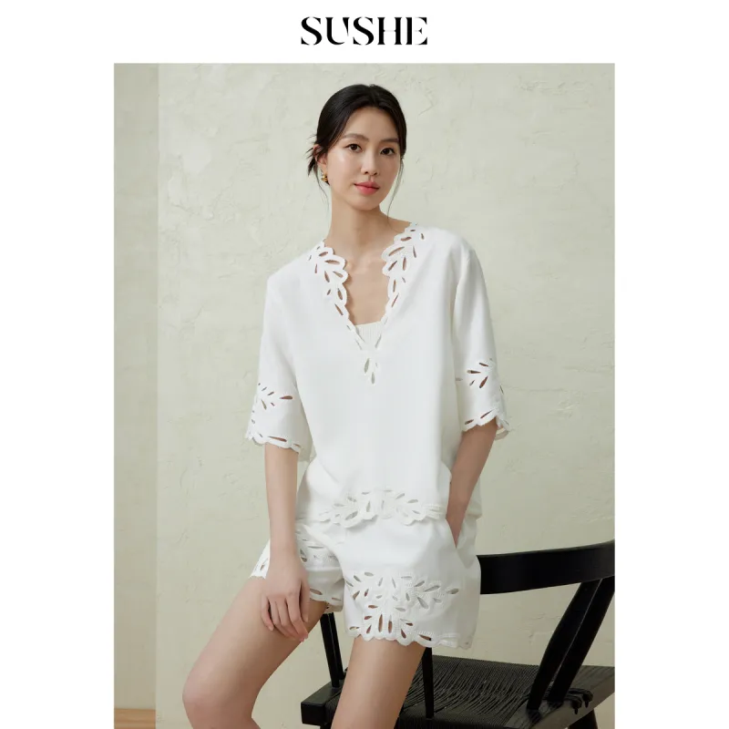 SHUXI T Shirts Women's Love Words White-1