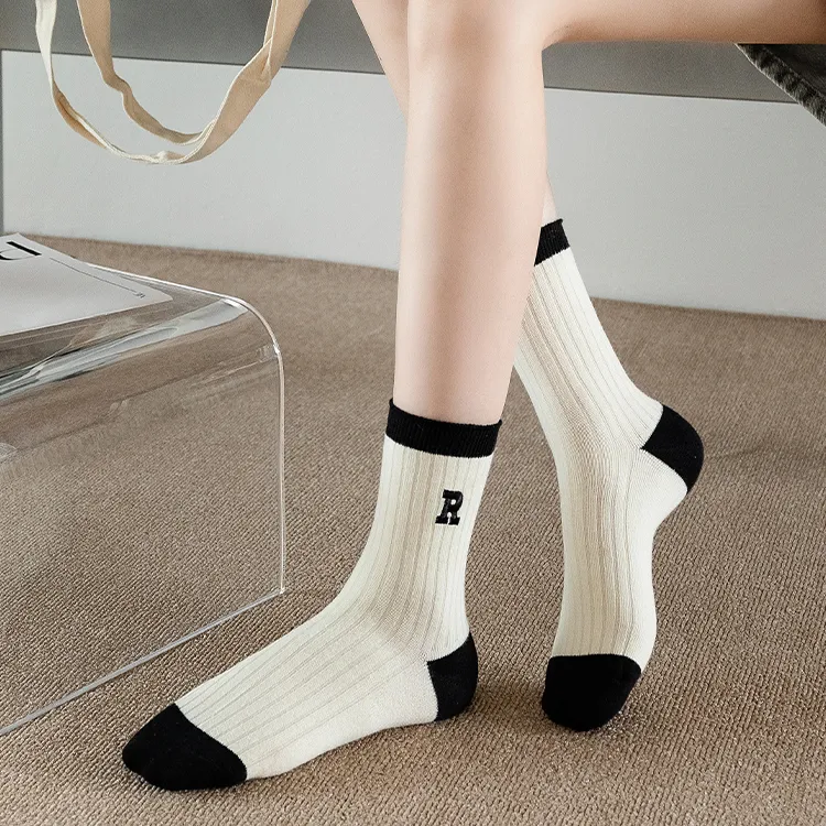 Mulong Family Mid Calf Socks Women's 5 Pack Mixed Color-4
