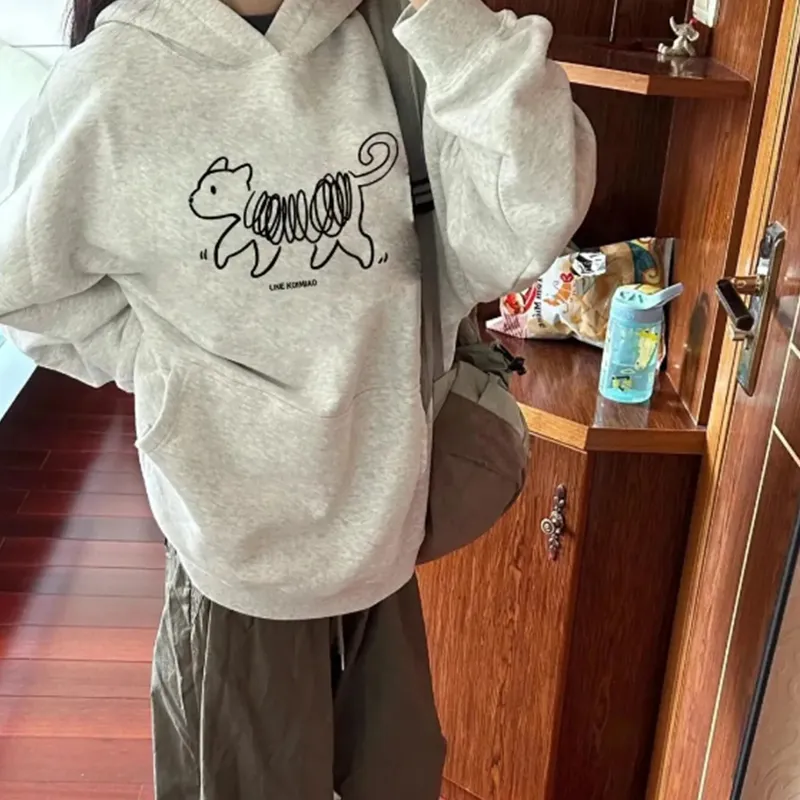 M MAICCO Sweatshirt Unisex White Gray-7