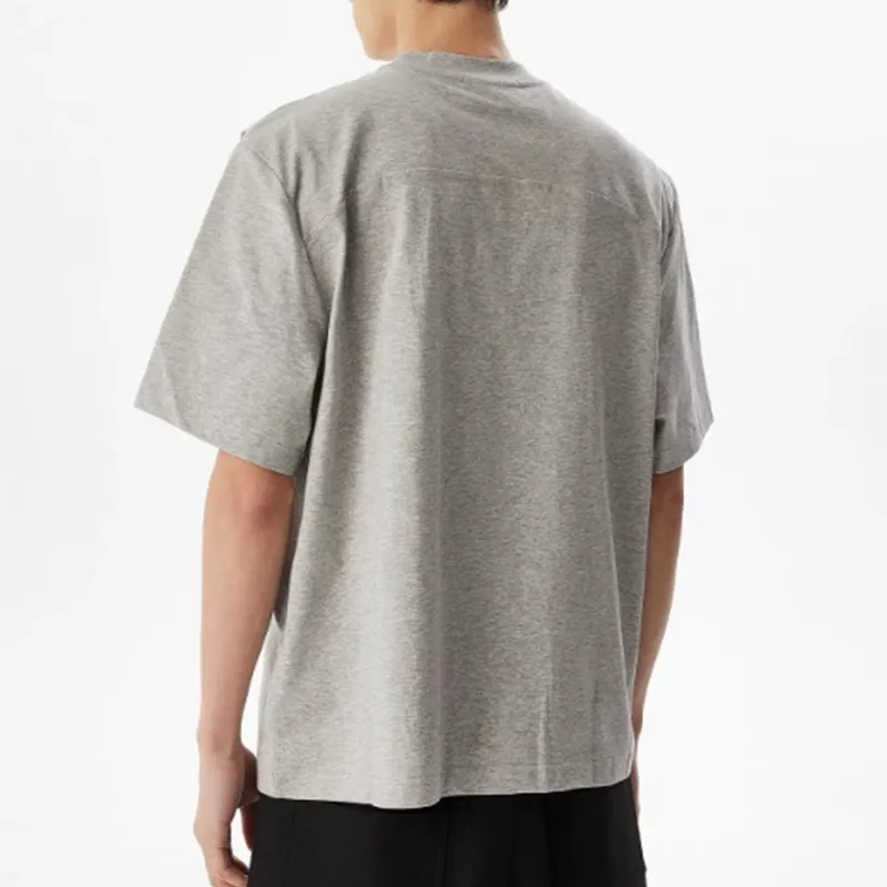 LESS BEARS Drop Shoulder Sleeve T Shirt Unisex Light Gray-2