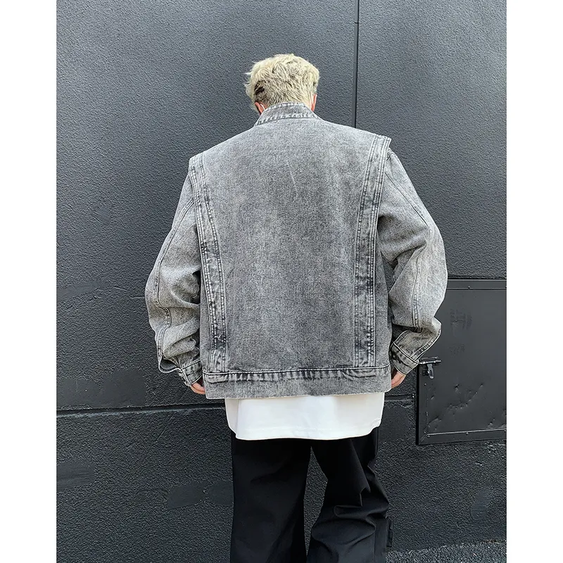 LESS BEARS Denim Jacket Unisex Gray-3