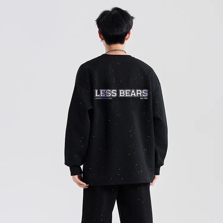 LESS BEARS Sweatshirt Unisex Black-2