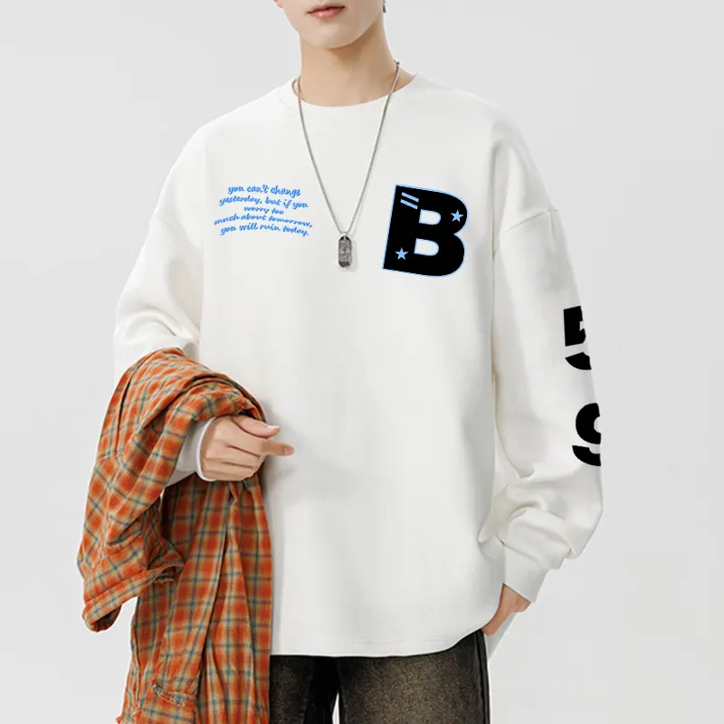 LESS BEARS Crew Neck Pullover Sweatshirt Unisex-12