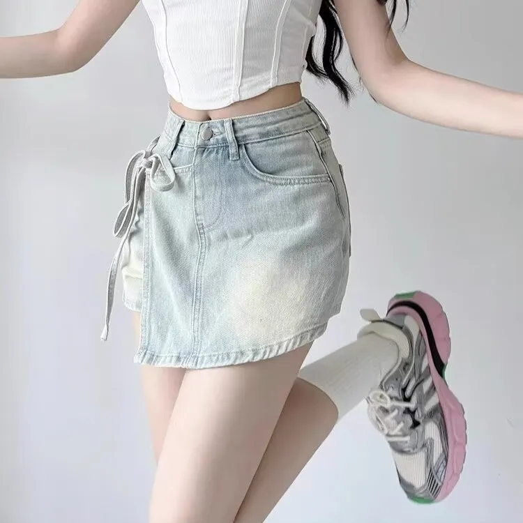 LESS BEARS Denim Short Skirts Women's-3